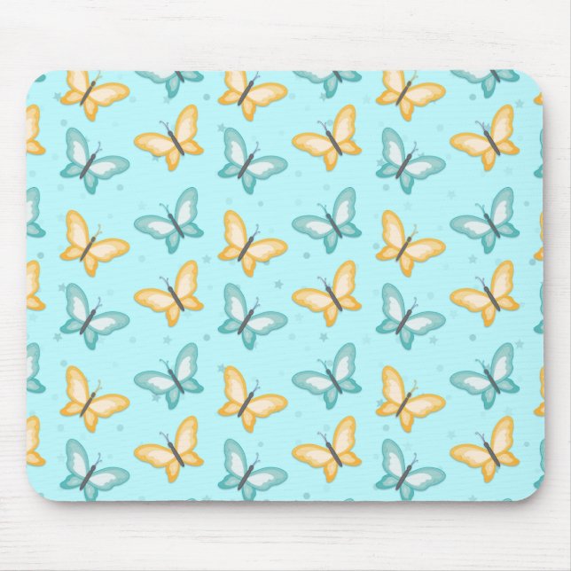 Easy Butterfly Nail Art Mouse Pad (Front)