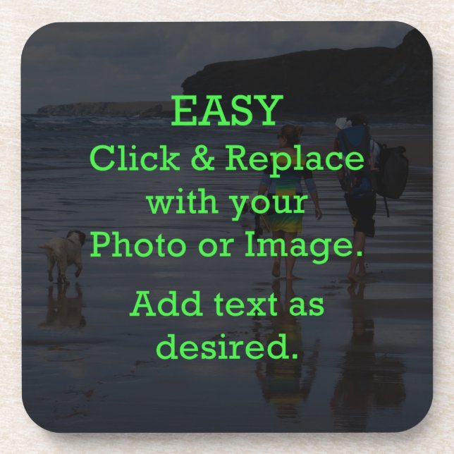 Easy Click & Replace Image to Create Your Own Coaster (Front)