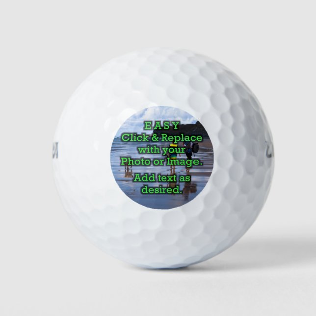 Easy Click & Replace Image to Create Your Own Golf Balls (Front)