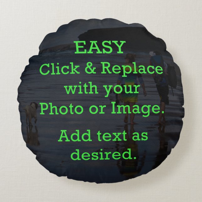 Easy Click & Replace Image to Create Your Own Round Cushion (Front)