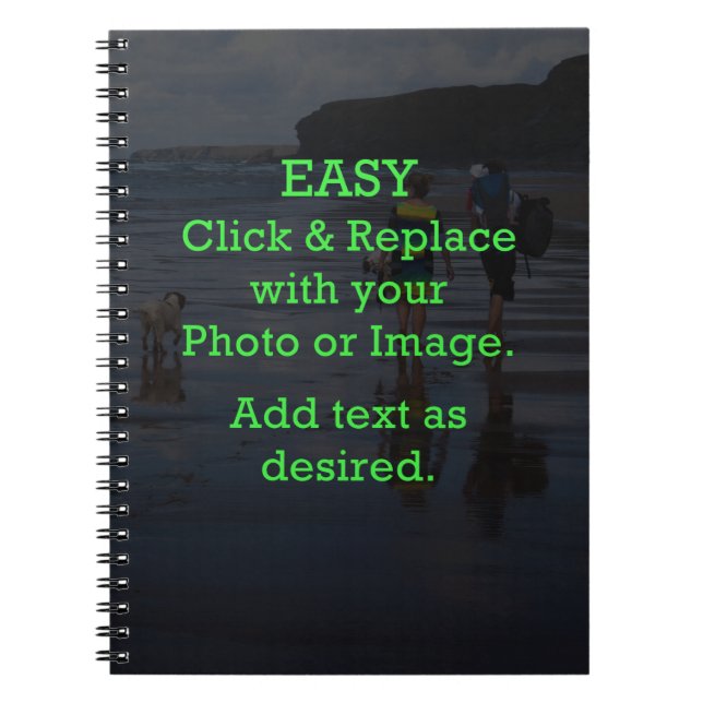 Easy Click & Replace Image to Create Your Own Spiral Notebook (Front)
