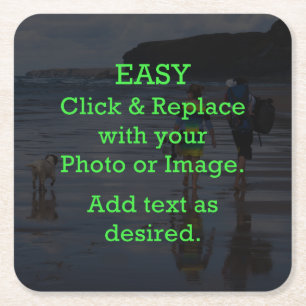 Easy Click & Replace Image to Create Your Own Square Paper Coaster