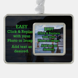 Easy Click to Create Your Own Photo on Photo Silver Plated Framed Ornament