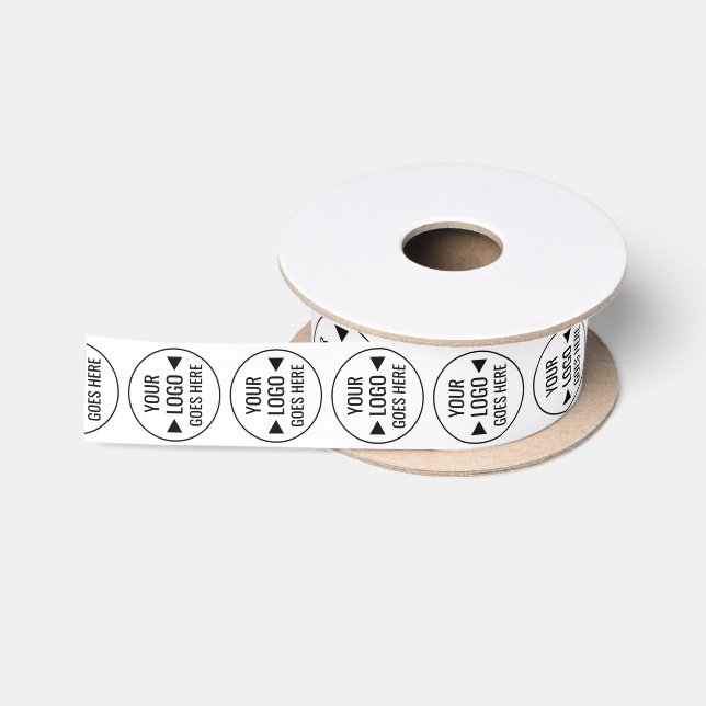 Easy Custom Corporate Business Logo Pattern Satin Ribbon (Spool)