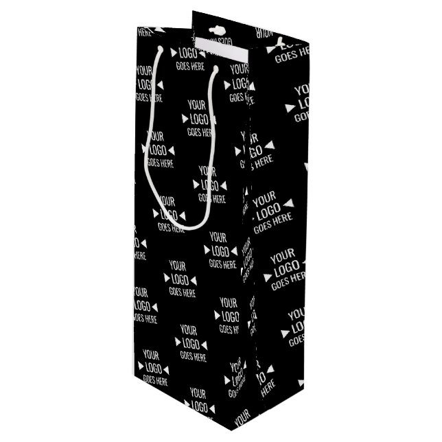 Easy Custom Corporate Business Logo Pattern Wine Gift Bag (Front Angled)