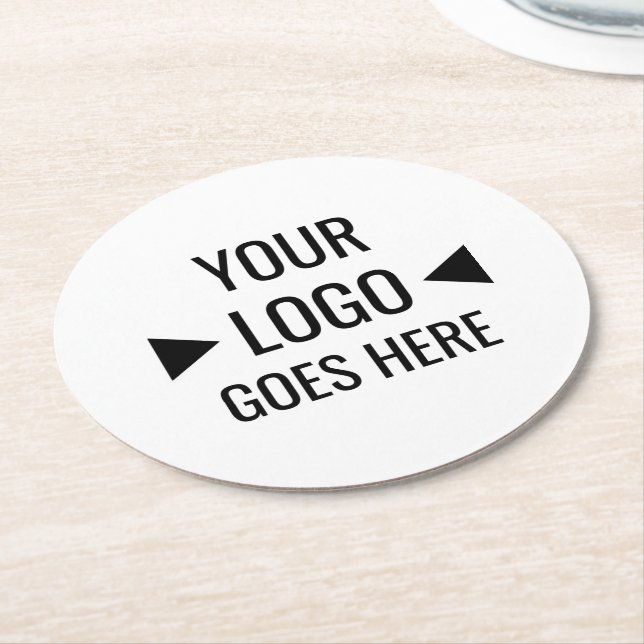 Easy Custom Corporate Business Logo Round Paper Coaster (Angled)