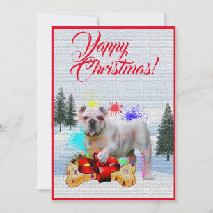 Easy Custom Funny British Bulldog Yappy Xmas Card