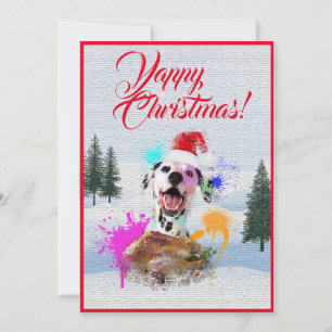 Easy Custom Funny Dalmatian Dog Yappy Xmas Card