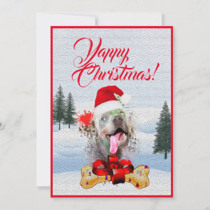 Easy Custom Funny Weimaraner Dog Christmas Card