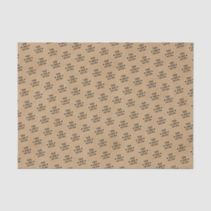 Easy Custom Logo Pattern Faux Rustic Brown Kraft Tissue Paper