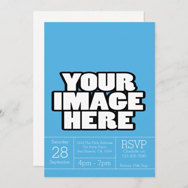Easy Design Party or Event For Dark Image Invitation (Front/Back)