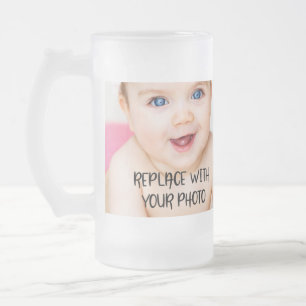 Easy design unique one of a kind personalised frosted glass beer mug