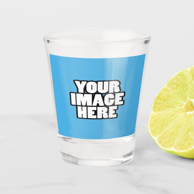 Easy design unique one of a kind personalised shot glass (Front)