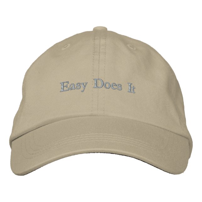 Easy Does It Minimalist Embroidered Hat (Front)