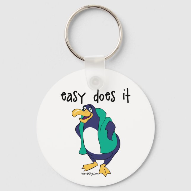 Easy Does It Slogan Key Ring (Front)