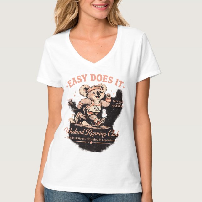 Easy Does It Weekend Running Club Retro Koala Tee (Front)