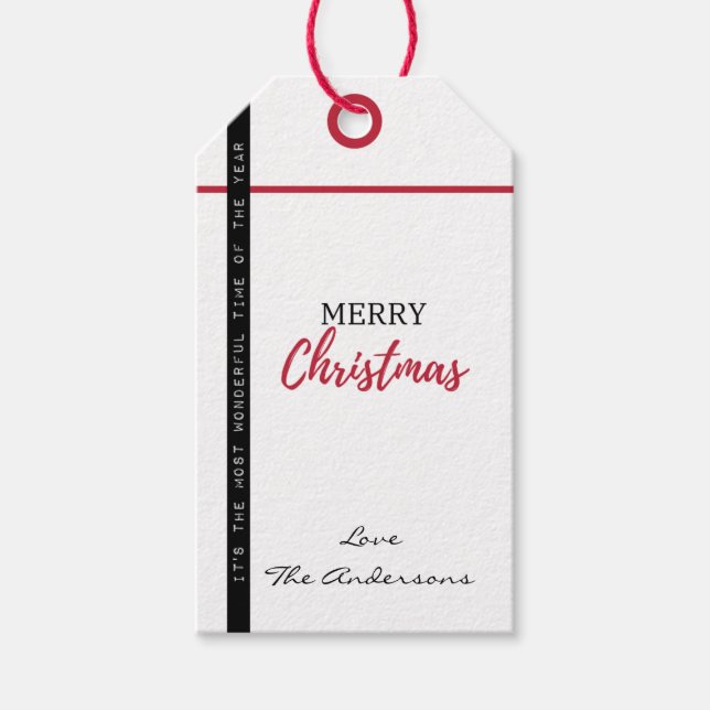 Easy Edit Name Christmas Gift Tag Favour tag (Front)