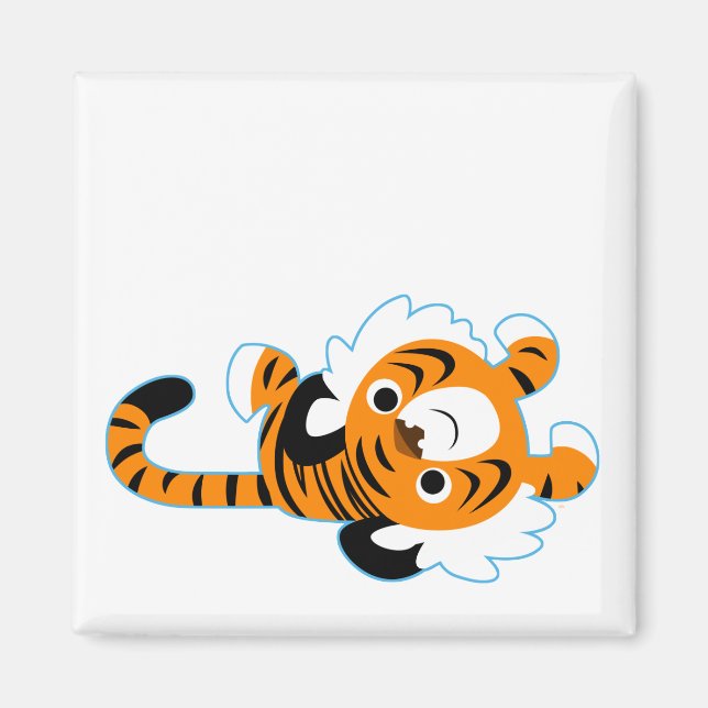 Easy-Going Cute Cartoon Tiger Magnet (Front)
