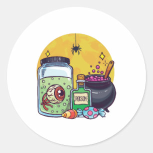 easy Halloween costume halloween mood  Classic Round Sticker