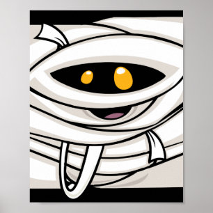 Easy Halloween Costume Mummy Wrap Face Poster