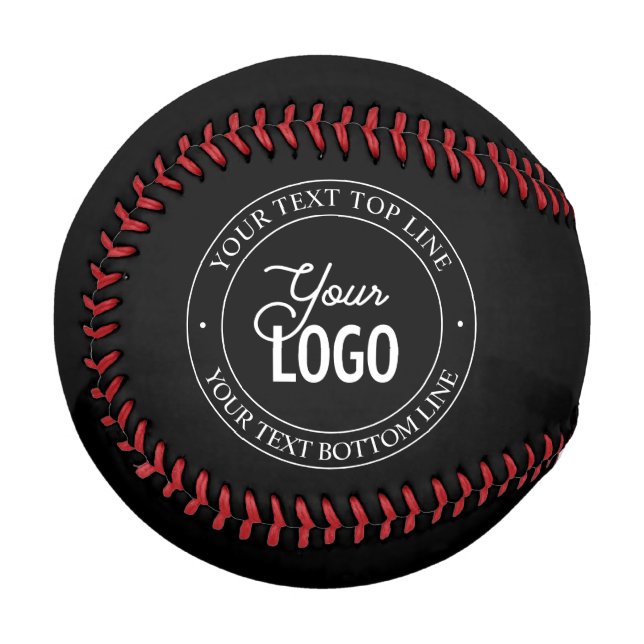 Easy Logo Replacement & Customisable Text | Black Baseball (Front Left)