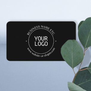 Easy Logo Replacement & Customisable Text   Black Business Card