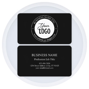 Easy Logo Replacement & Customisable Text   Black Business Card