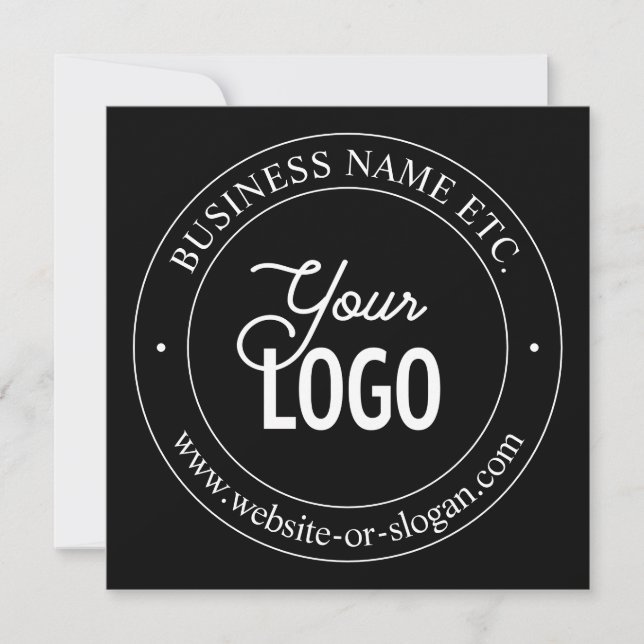 Easy Logo Replacement & Customisable Text | Black Card (Front)
