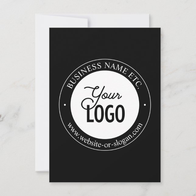 Easy Logo Replacement & Customisable Text | Black Card (Front)
