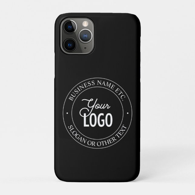 Easy Logo Replacement & Customisable Text | Black Case-Mate iPhone Case (Back)