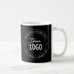Easy Logo Replacement & Customisable Text   Black Coffee Mug