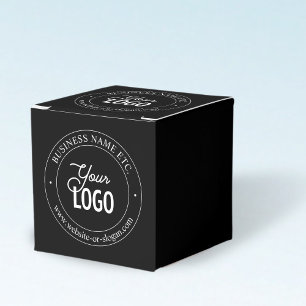 Easy Logo Replacement & Customisable Text   Black Favour Box