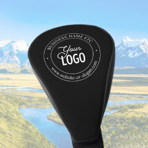 Easy Logo Replacement & Customisable Text Black Golf Head Cover