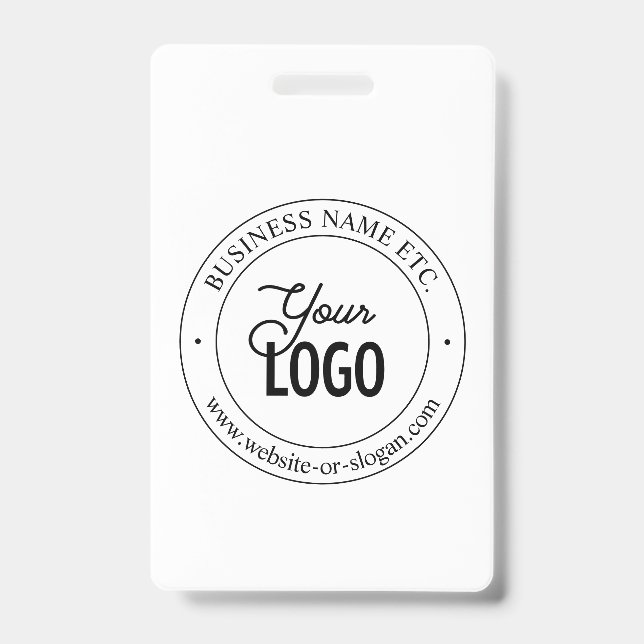 Easy Logo Replacement & Customisable Text | Black ID Badge (Front)