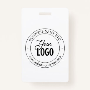Easy Logo Replacement & Customisable Text Black ID Badge