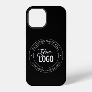 Easy Logo Replacement & Customisable Text Black iPhone 12 Case