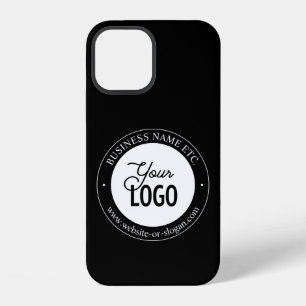 Easy Logo Replacement & Customisable Text   Black  iPhone 12 Case