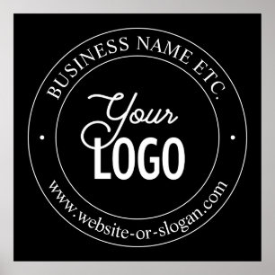 Easy Logo Replacement & Customisable Text Black Poster
