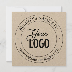 Easy Logo Replacement & Customisable Text   Kraft Card