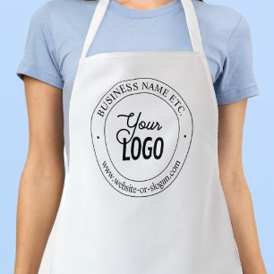 Easy Logo Replacement & Customisable Text   White Apron