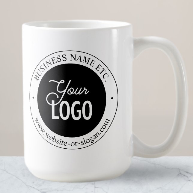 Easy Logo Replacement & Customisable Text | White Coffee Mug (Creator Uploaded)