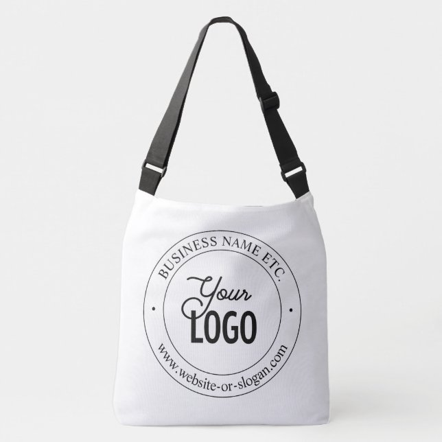 Easy Logo Replacement & Customisable Text | White Crossbody Bag (Front)
