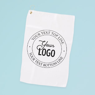 Easy Logo Replacement & Customisable Text White Golf Towel