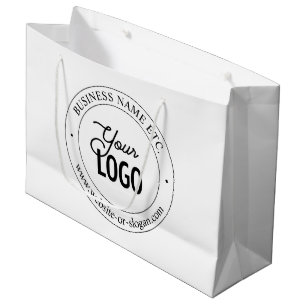 Easy Logo Replacement & Customisable Text White Large Gift Bag