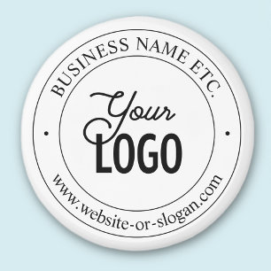 Easy Logo Replacement & Customisable Text White Magnet