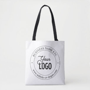 Easy Logo Replacement & Customisable Text White Tote Bag