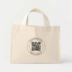 Easy Logo Replacement & Customizable Text   White  Mini Tote Bag