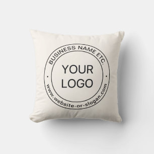 Easy Logo Replacement & Editable Text   Off White Cushion