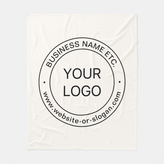 Easy Logo Replacement & Editable Text | Off White Fleece Blanket (Front)