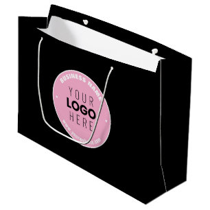 Easy Logo Replacement & Editable Text   Pink/DIY Large Gift Bag
